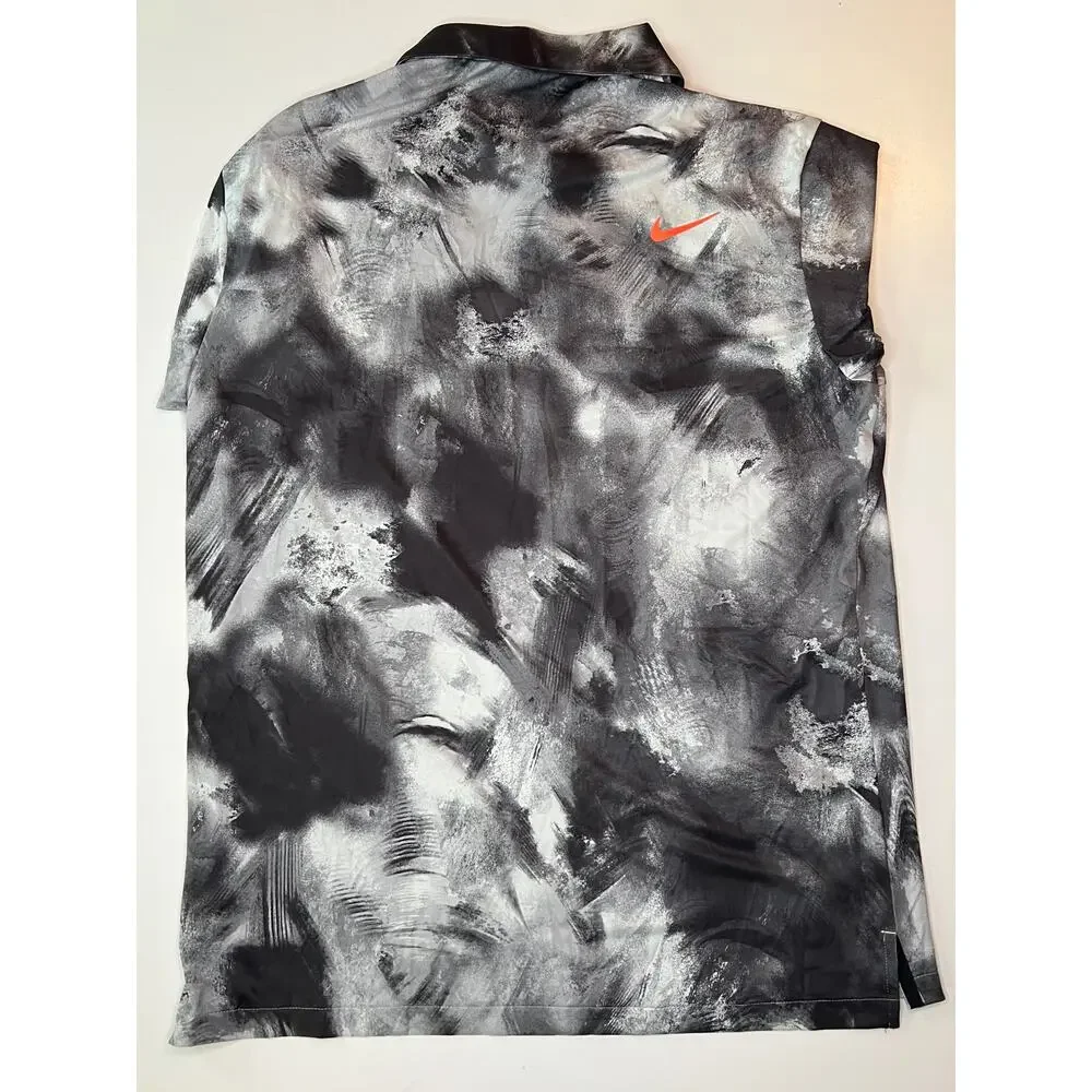 Nike Dri-FIT Tour Ombre Golf Polo Shirt Black Grey Size XL Men's